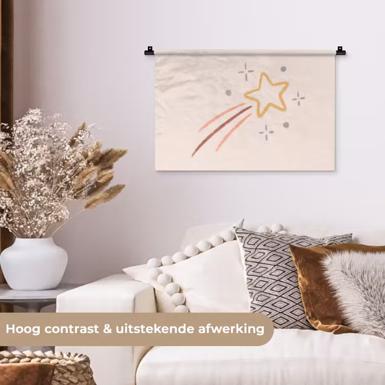 Wandkleed - Ster - Vallend - Illustratie - Pastel — 4