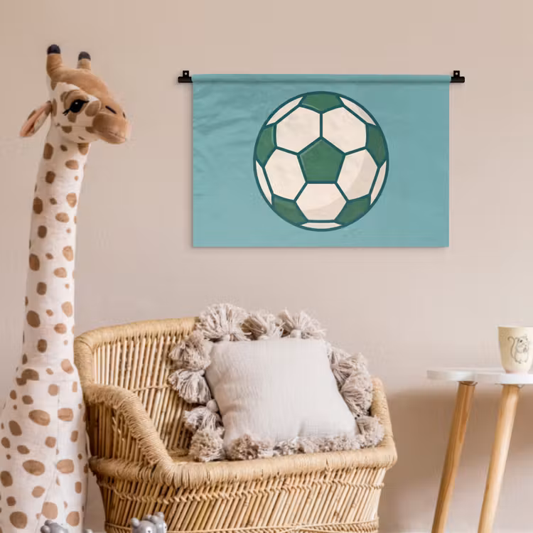 Wandkleed - Voetbal - Geometrisch - Sport - Illustratie - Blauwgroen — 5