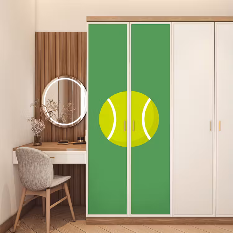 Deursticker - Bal - Geel - Sport - Groen - Illustratie — 5