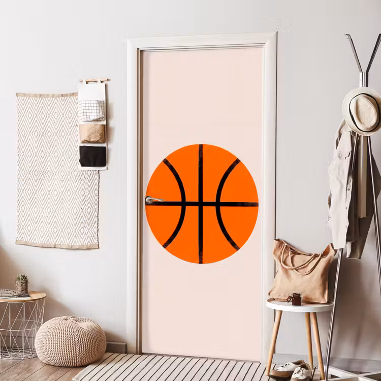 Deursticker - Basketbal - Bal - Sport - Illustratie - Oranje — 8