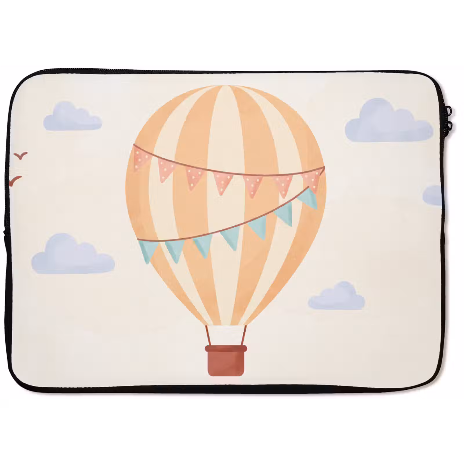 Laptophoes Luchtballon - Wolken - Illustratie - Zacht - Kinderkamer — 1