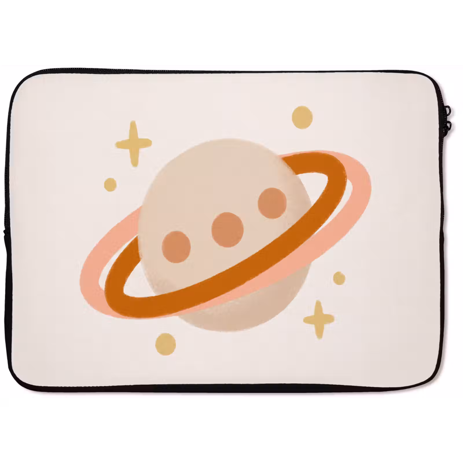 Laptophoes Planeet - Ringen - Ruimte - Illustratie - Beige — 1