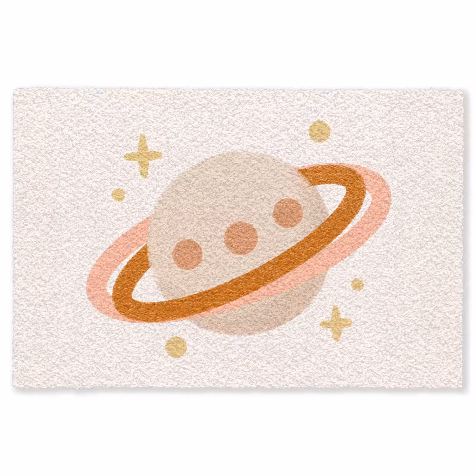Vloerkleed - Planeet - Ringen - Ruimte - Illustratie - Beige — 1