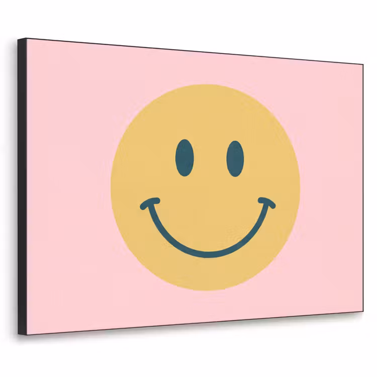 Art frame - Smiley - Geel - Roze - Symbool - Minimalistisch — 1