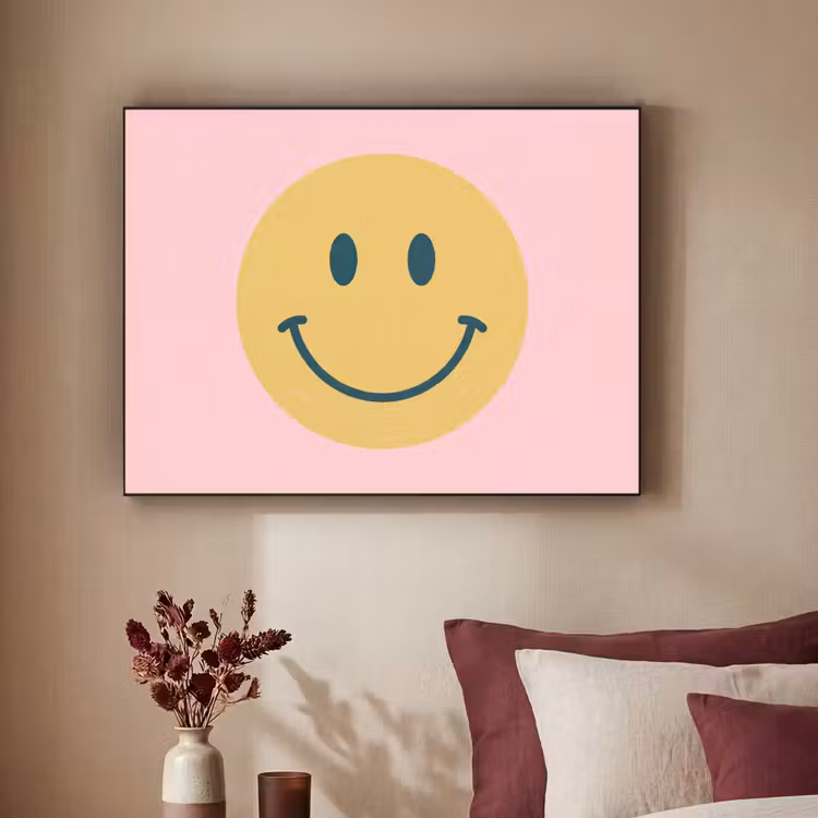 Art frame - Smiley - Geel - Roze - Symbool - Minimalistisch — 3