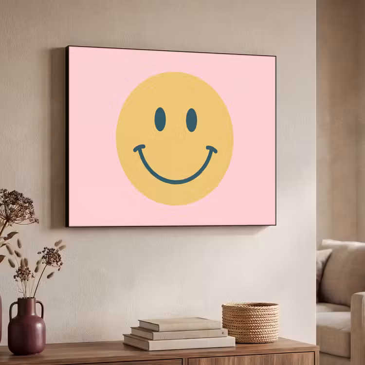 Art frame - Smiley - Geel - Roze - Symbool - Minimalistisch — 7