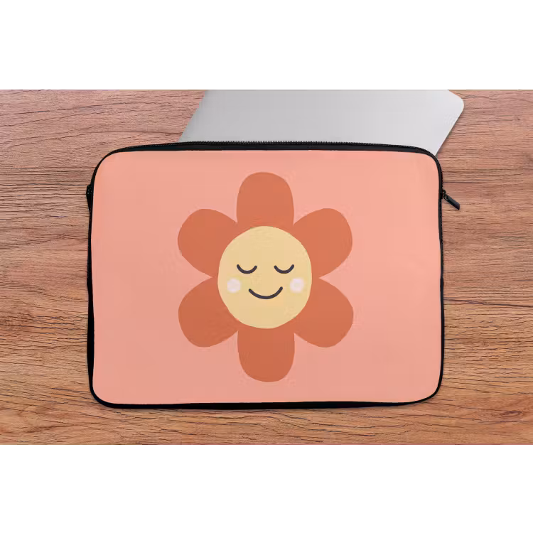 Laptophoes Bloemen - Tekenfilm - Kind - Roze — 2