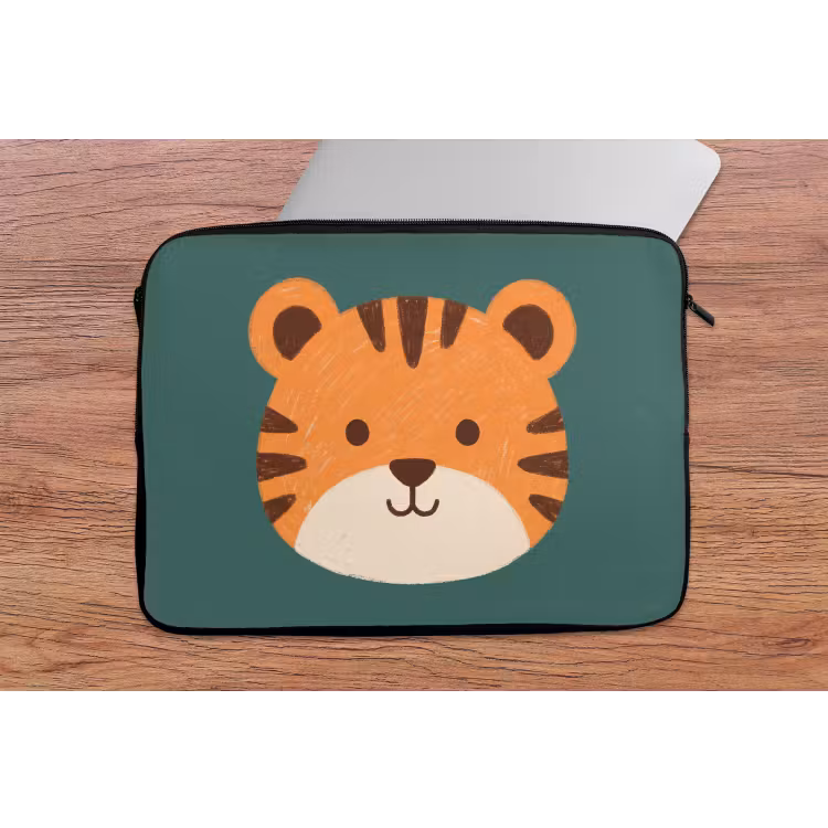 Laptophoes Dieren - Kop - Oranje - Illustratie - Modern — 2