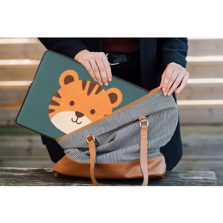 Laptophoes Dieren - Kop - Oranje - Illustratie - Modern — 4