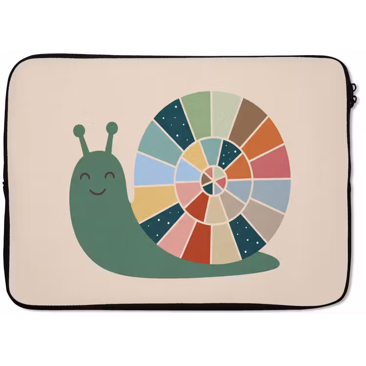 Laptophoes Dieren - Slak - Kleurrijk - Illustratie — 1