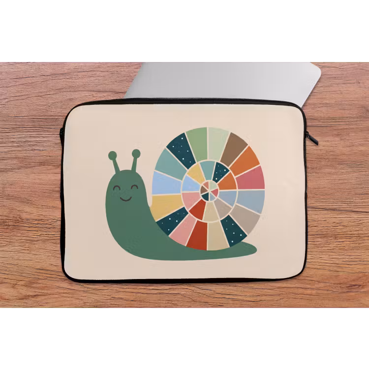 Laptophoes Dieren - Slak - Kleurrijk - Illustratie — 2