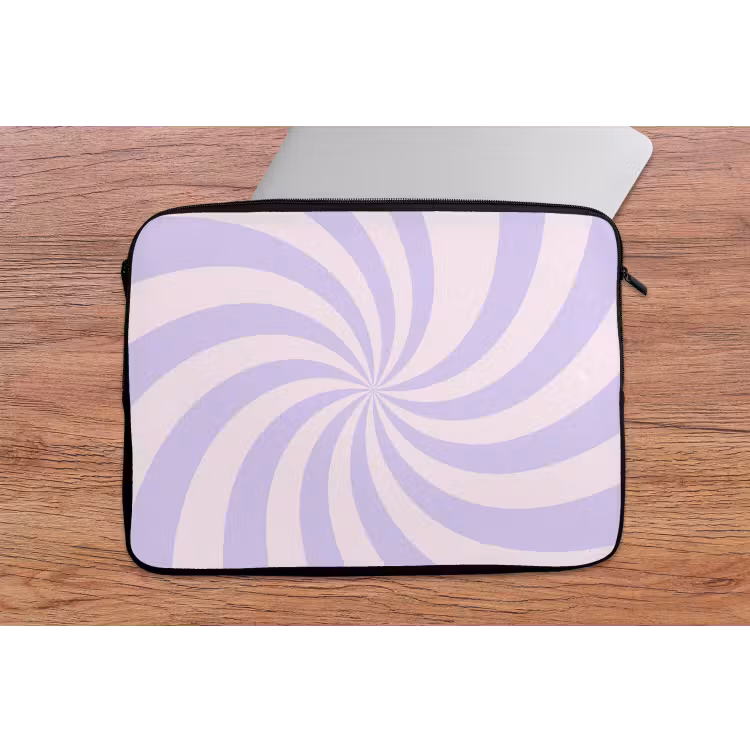 Laptophoes Patroon - Spiraal - Abstract - Modern - Paars-Roze — 2