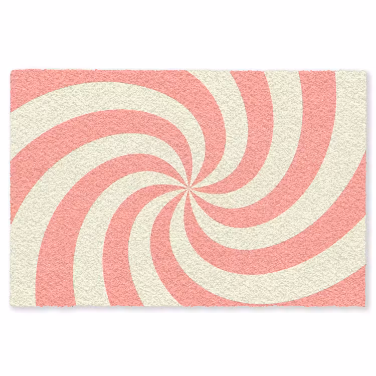 Vloerkleed - Spiraal - Patroon - Abstract - Roze - Beige — 1