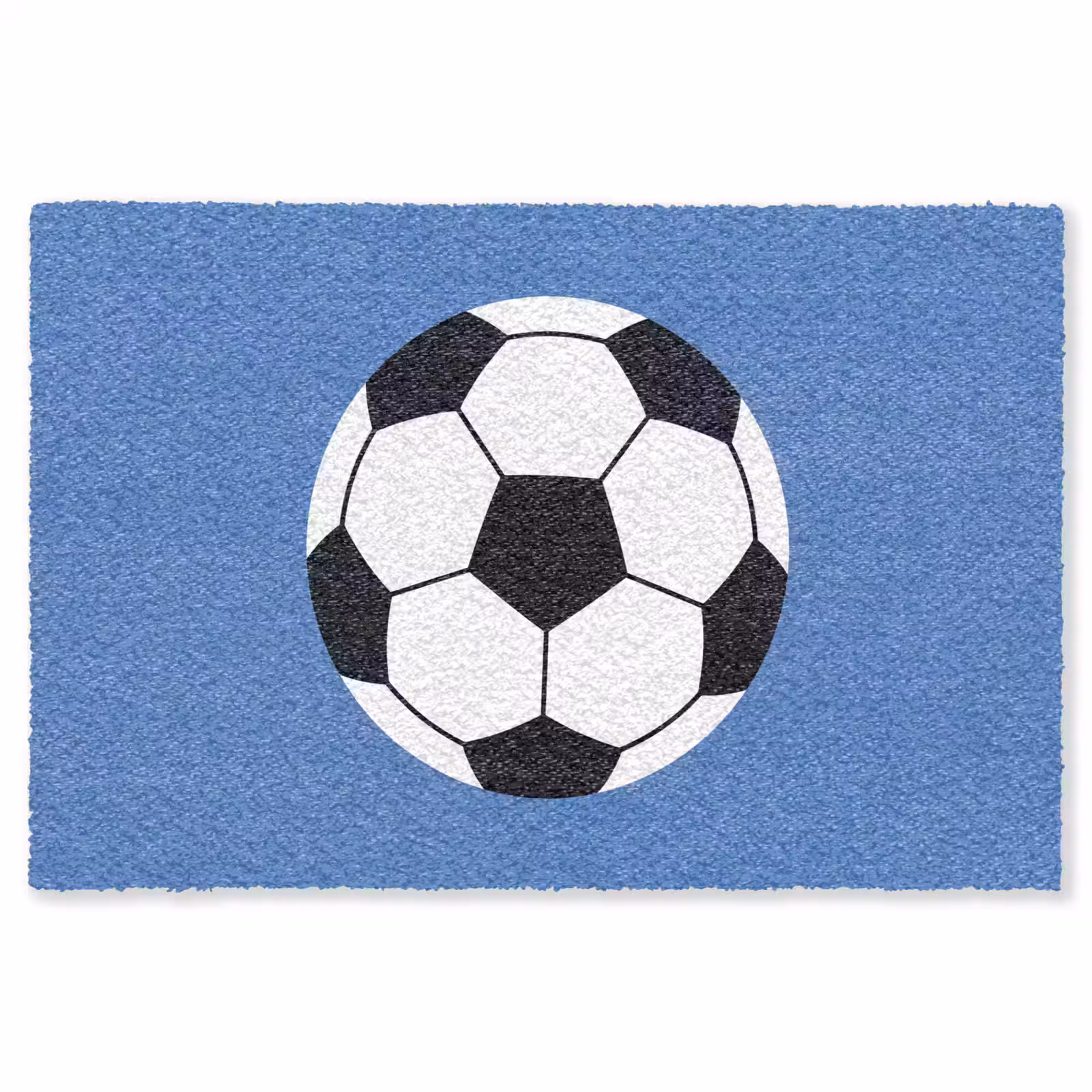 Vloerkleed - Voetbal - Zwart-wit - Sport - Illustratie - Blauw — 1