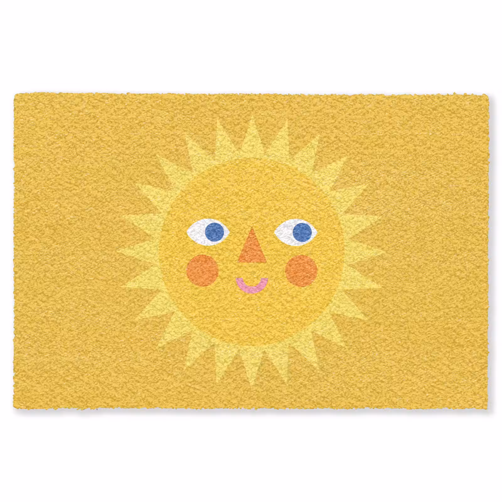 Vloerkleed - Zon - Gezicht - Zomer - Illustratie - Geel — 1