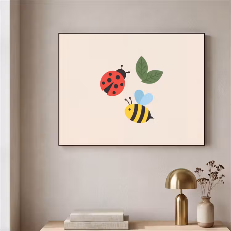 Art frame - Insect - Blad - Natuur - Speels - Illustratie — 5