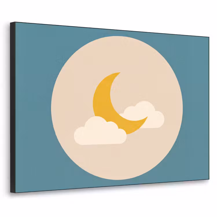 Art frame - Maan - Wolken - Natuur - Abstract - Geel — 1