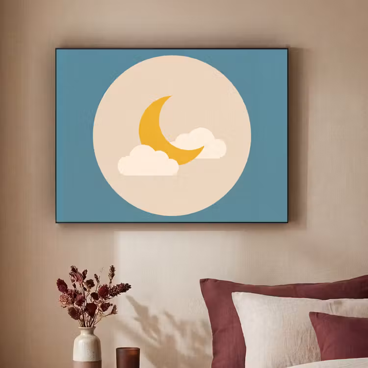Art frame - Maan - Wolken - Natuur - Abstract - Geel — 3