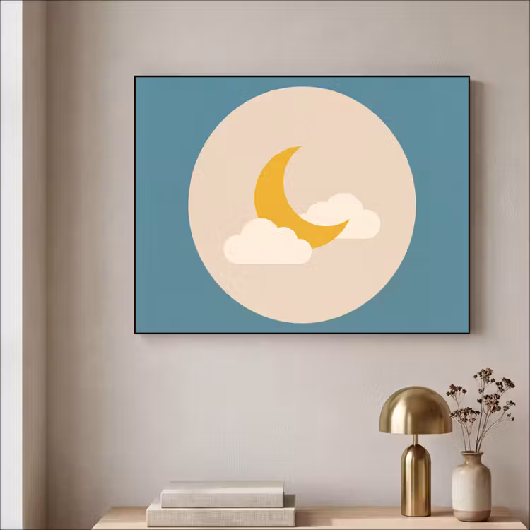 Art frame - Maan - Wolken - Natuur - Abstract - Geel — 5
