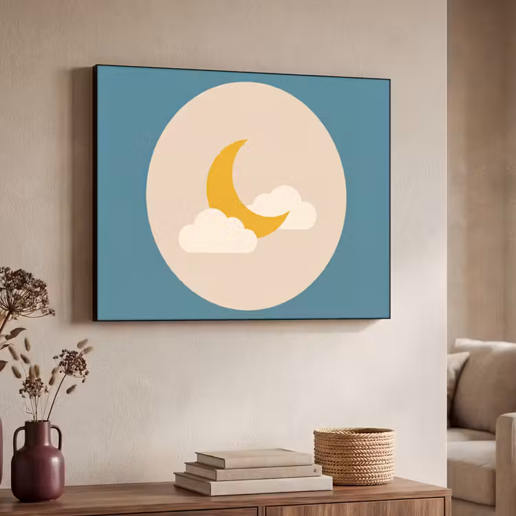 Art frame - Maan - Wolken - Natuur - Abstract - Geel — 7