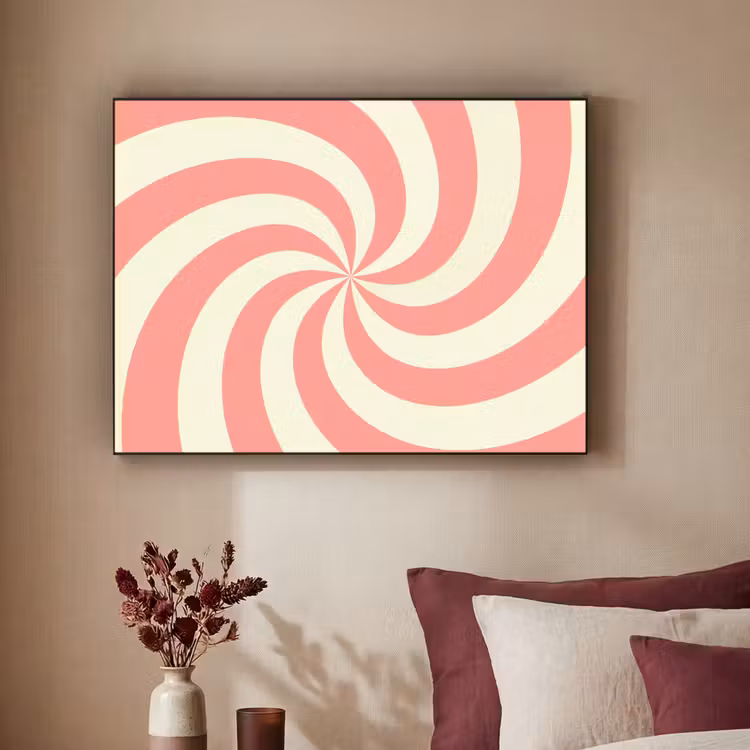 Art frame - Spiraal - Patroon - Abstract - Roze - Beige — 3