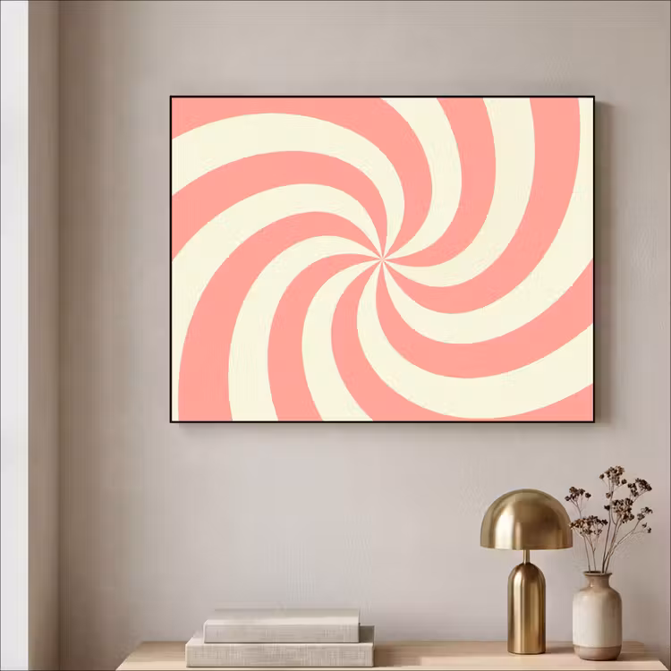 Art frame - Spiraal - Patroon - Abstract - Roze - Beige — 5