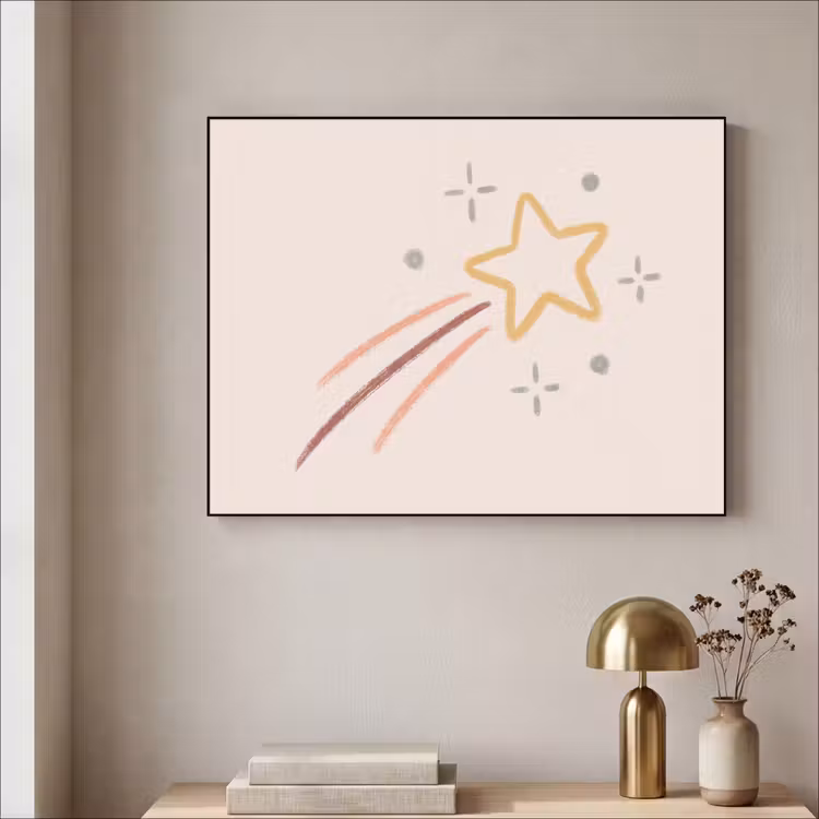 Art frame - Ster - Vallend - Illustratie - Pastel — 5