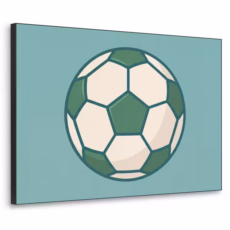 Art frame - Voetbal - Geometrisch - Sport - Illustratie - Blauwgroen — 1