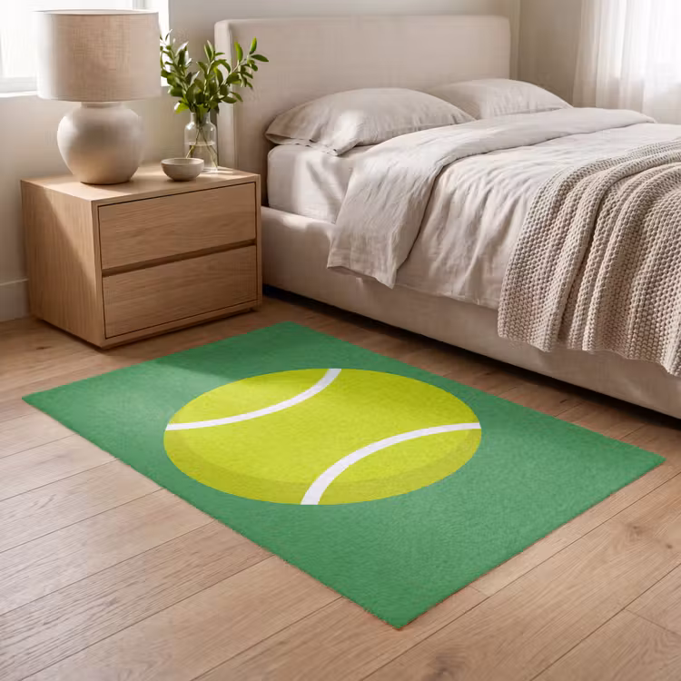 Vloerkleed - Bal - Geel - Sport - Groen - Illustratie — 5