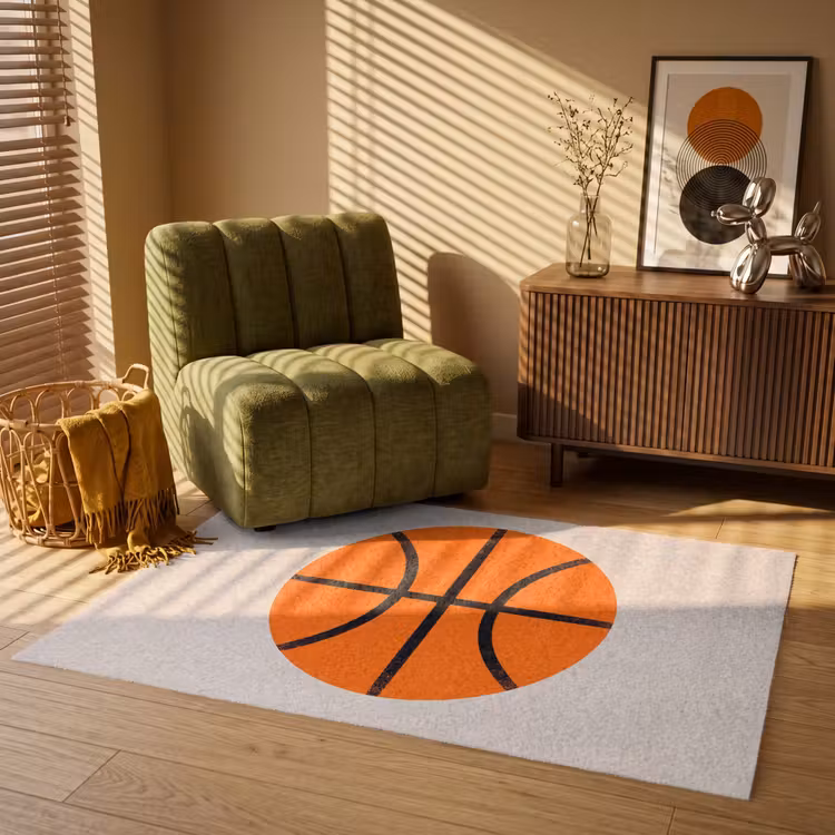 Vloerkleed - Basketbal - Bal - Sport - Illustratie - Oranje — 2