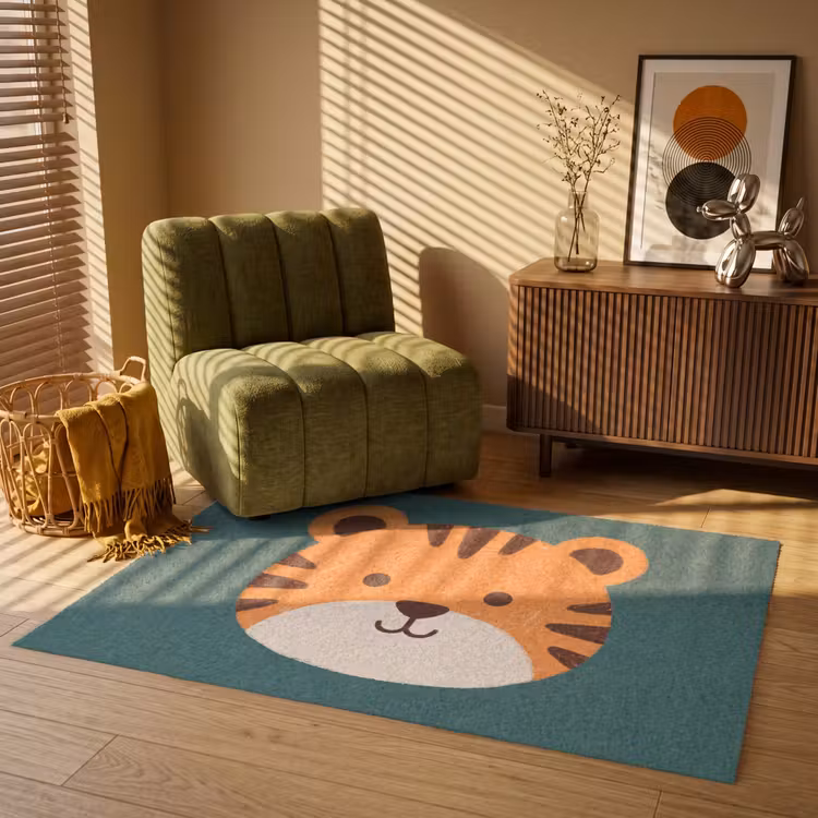 Vloerkleed - Dieren - Kop - Oranje - Illustratie - Modern — 2