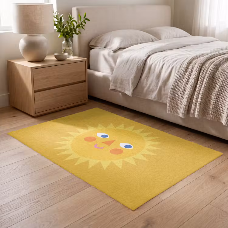 Vloerkleed - Zon - Gezicht - Zomer - Illustratie - Geel — 5