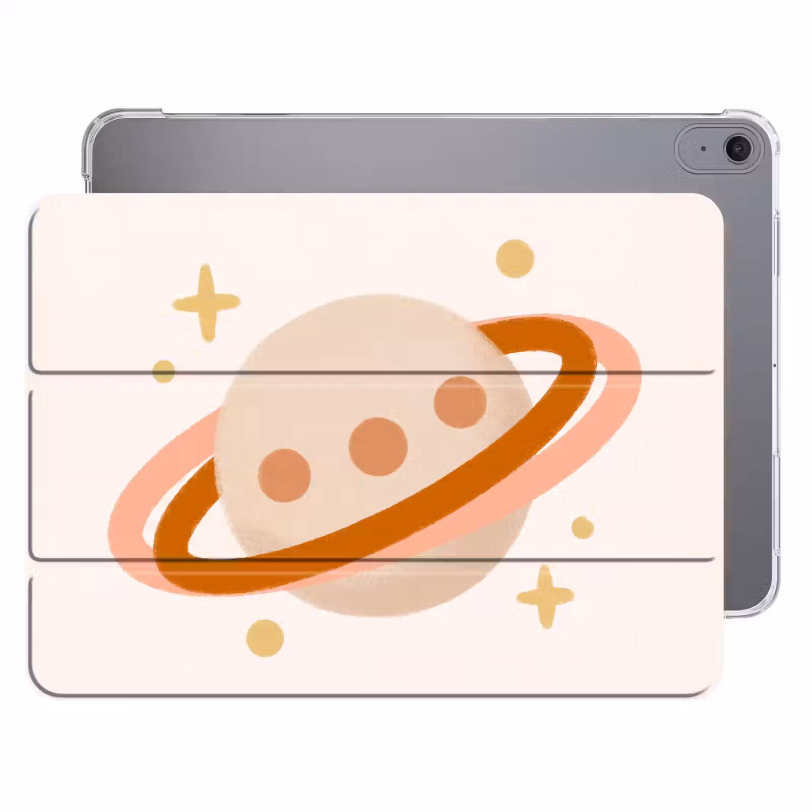 Planeet - Ringen - Ruimte - Illustratie - Beige — 1