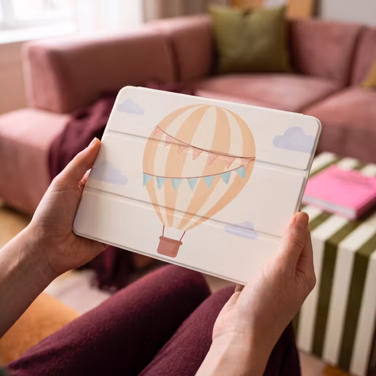 Luchtballon - Wolken - Illustratie - Zacht - Kinderkamer — 4
