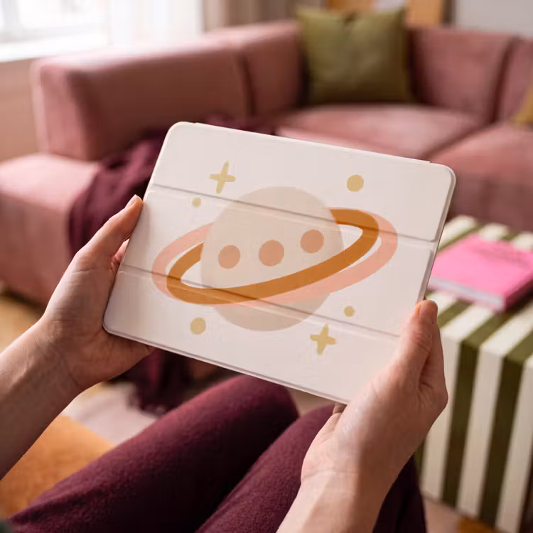 Planeet - Ringen - Ruimte - Illustratie - Beige — 4