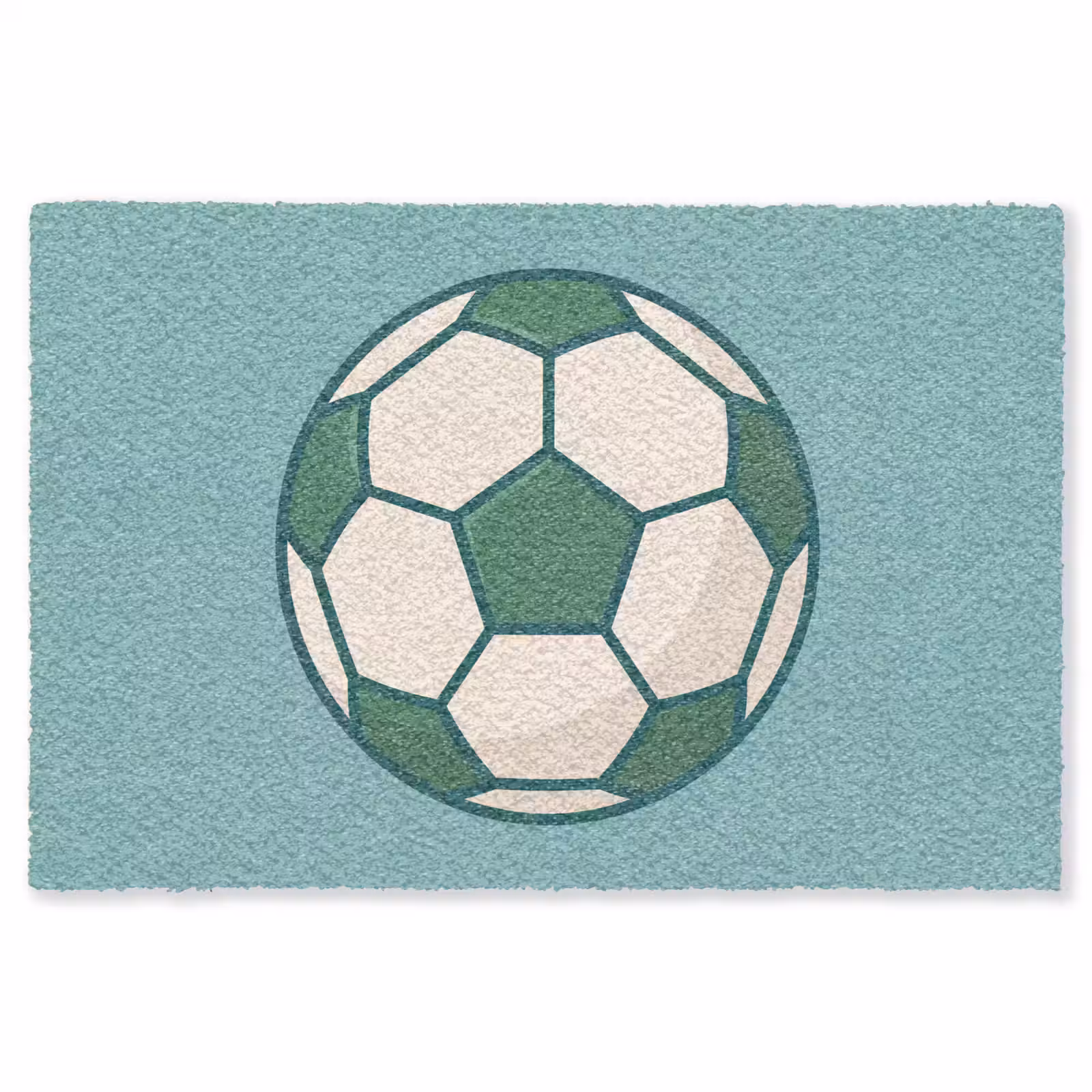 Vloerkleed - Voetbal - Geometrisch - Sport - Illustratie - Blauwgroen — 1