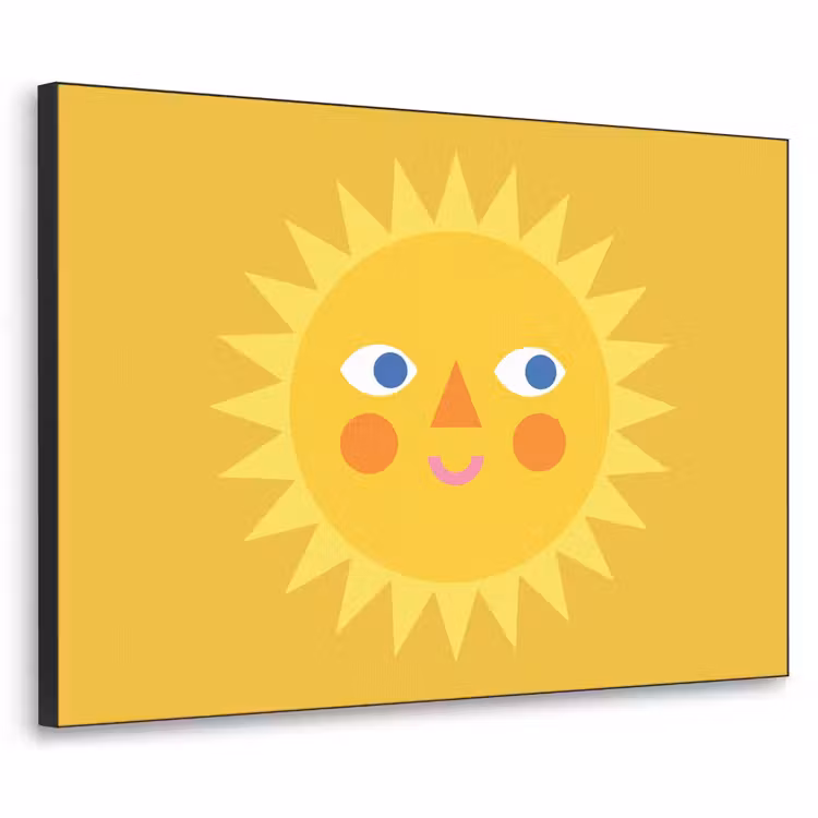 Art frame - Zon - Gezicht - Zomer - Illustratie - Geel — 1