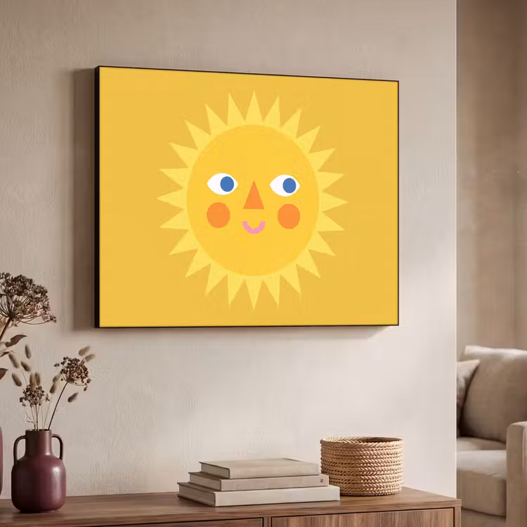 Art frame - Zon - Gezicht - Zomer - Illustratie - Geel — 7