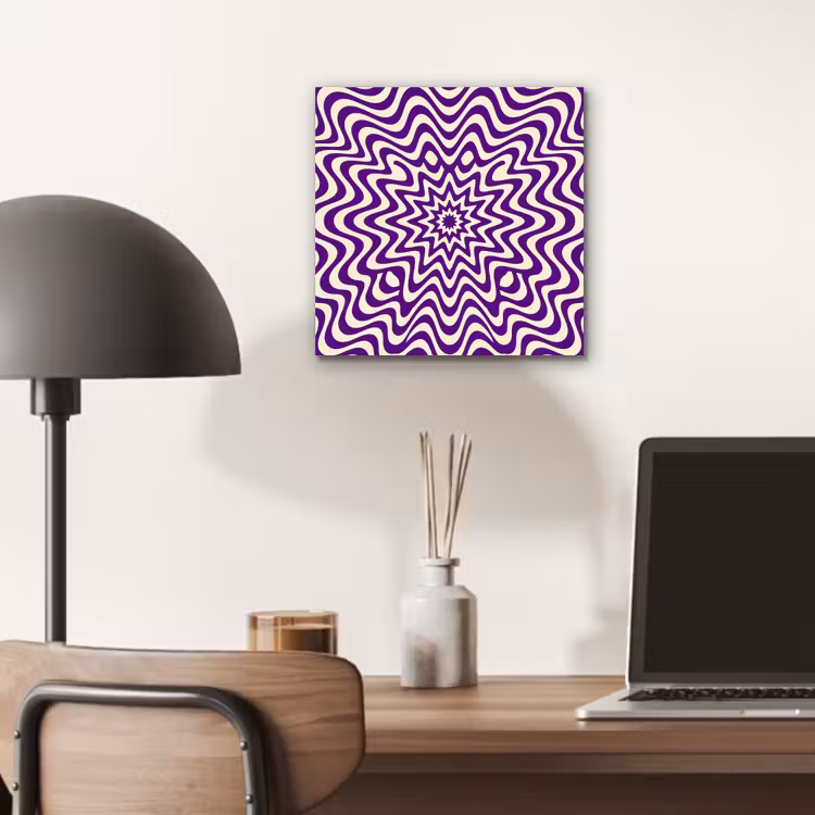 Aluminium schilderij - Abstract - Golven - Optisch - Modern - Paars — 6