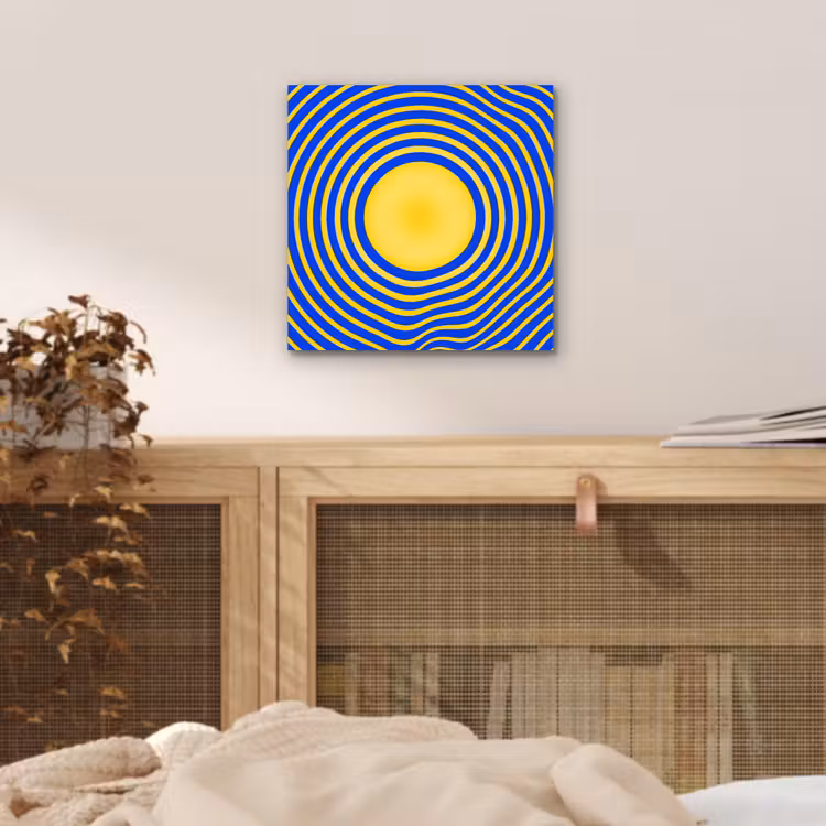 Aluminium schilderij - Abstract patroon - Blauw — 4