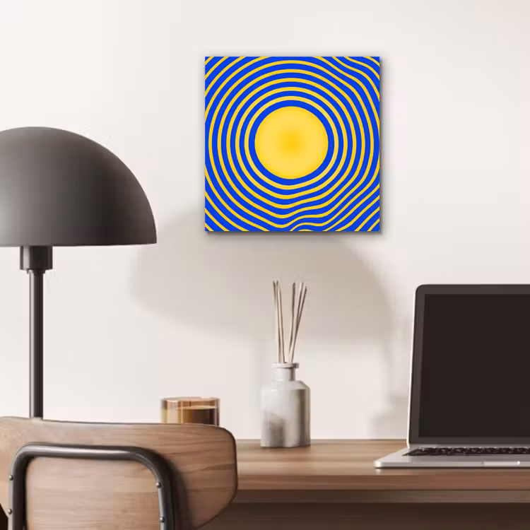 Aluminium schilderij - Abstract patroon - Blauw — 6