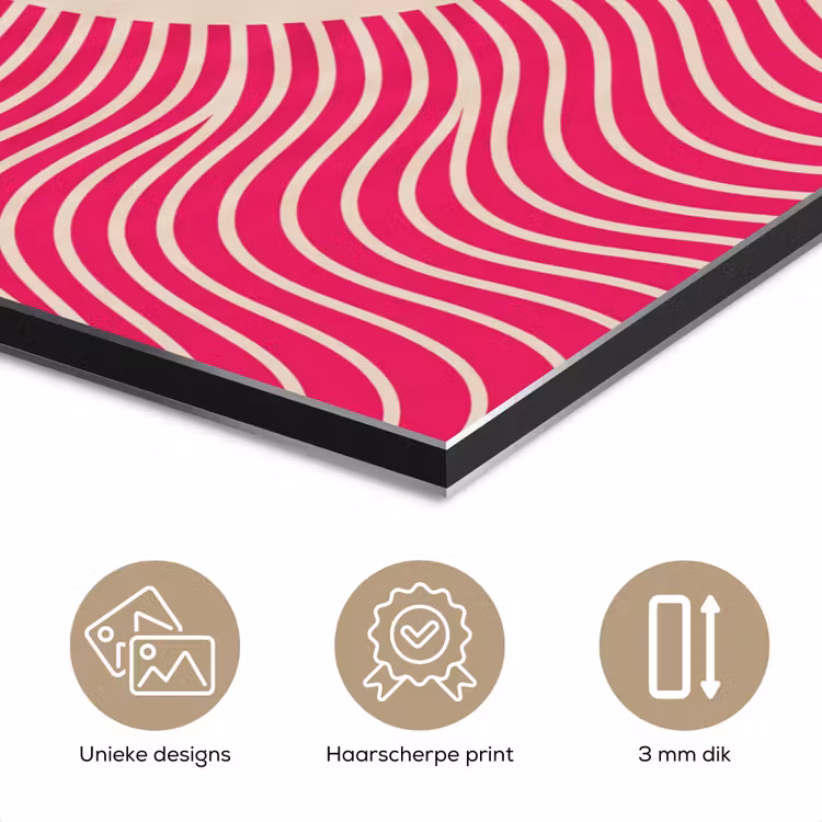 Aluminium schilderij - Abstract - Patroon - Roze — 7