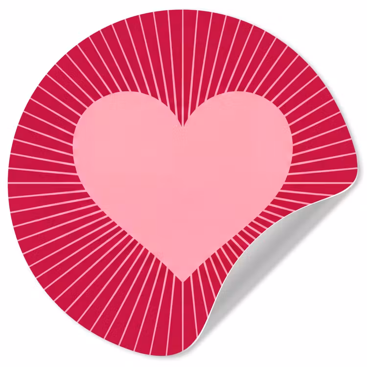 Behangcirkel - Hart - Stralen - Liefde - Abstract - Roze — 1