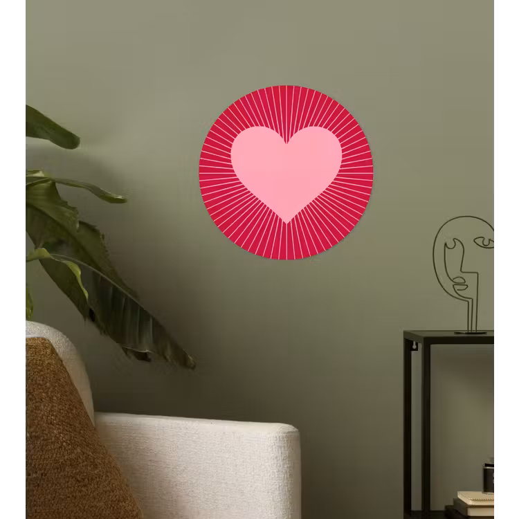 Behangcirkel - Hart - Stralen - Liefde - Abstract - Roze — 3