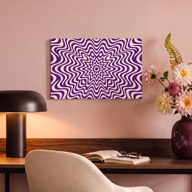 Canvas schilderij - Abstract - Golven - Optisch - Modern - Paars — 3