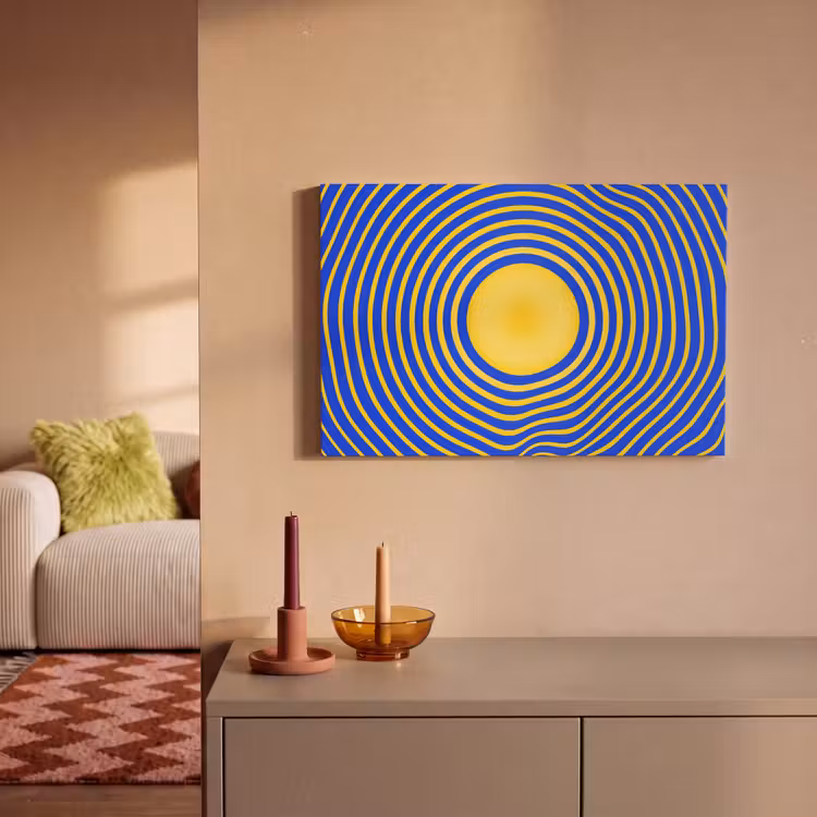 Canvas schilderij - Abstract patroon - Blauw — 1