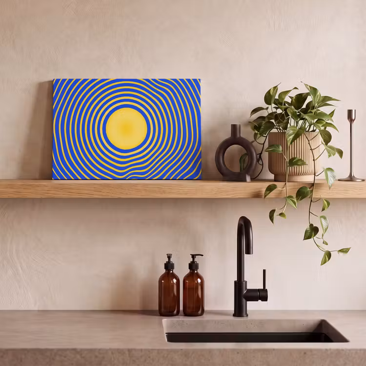 Canvas schilderij - Abstract patroon - Blauw — 2