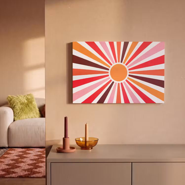 Canvas schilderij - Zon - Stralen - Abstract - Kleurrijk — 1