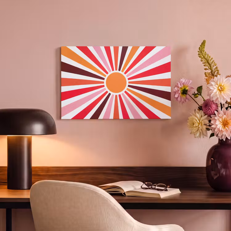 Canvas schilderij - Zon - Stralen - Abstract - Kleurrijk — 3