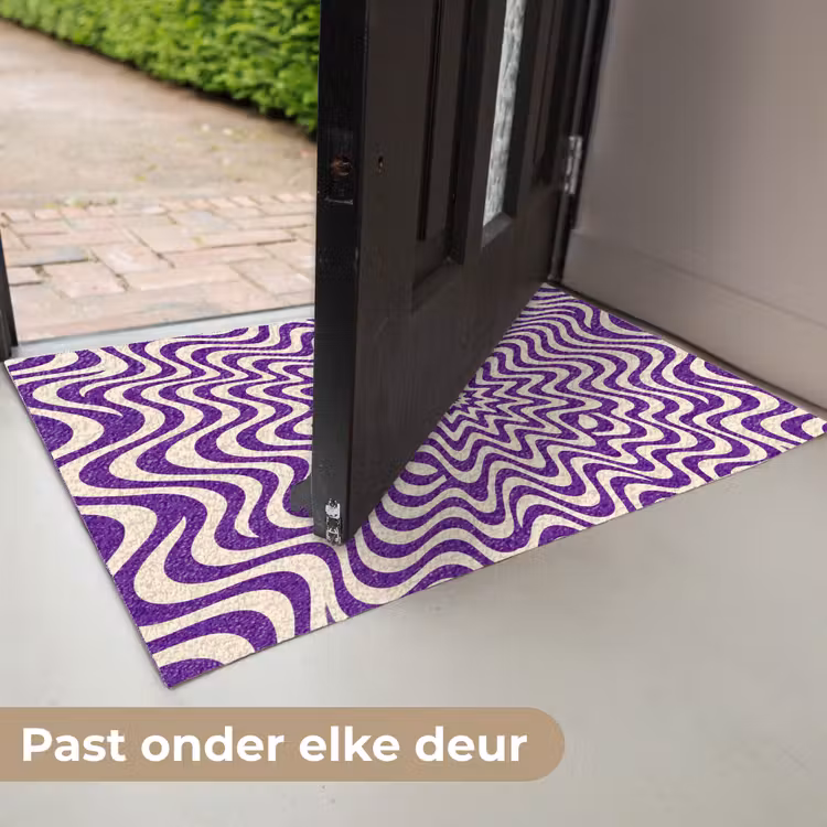 Deurmat - Abstract - Golven - Optisch - Modern - Paars — 7